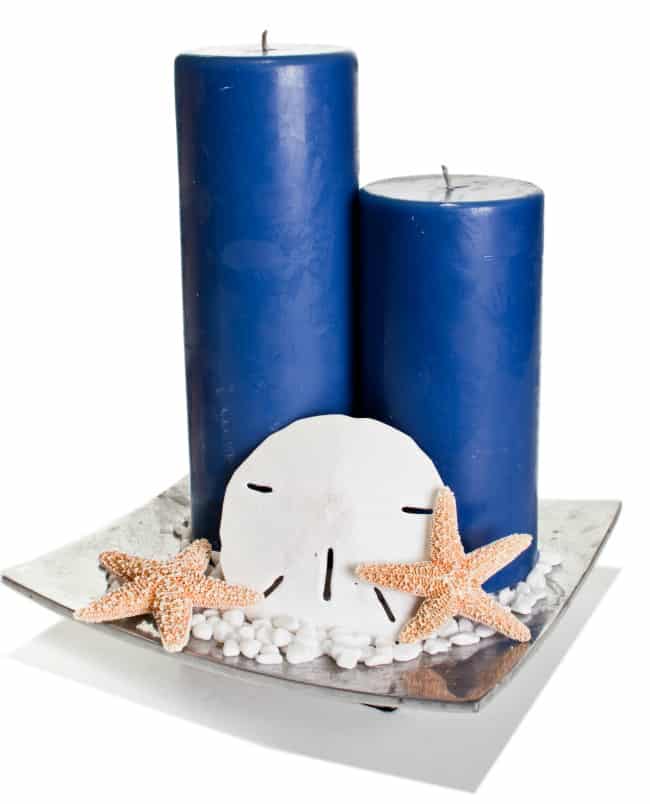candle beach wedding centerpieces