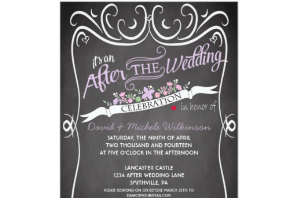 Destination wedding invitations wording reception after