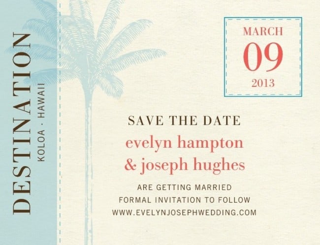 Destination wedding send out invitations