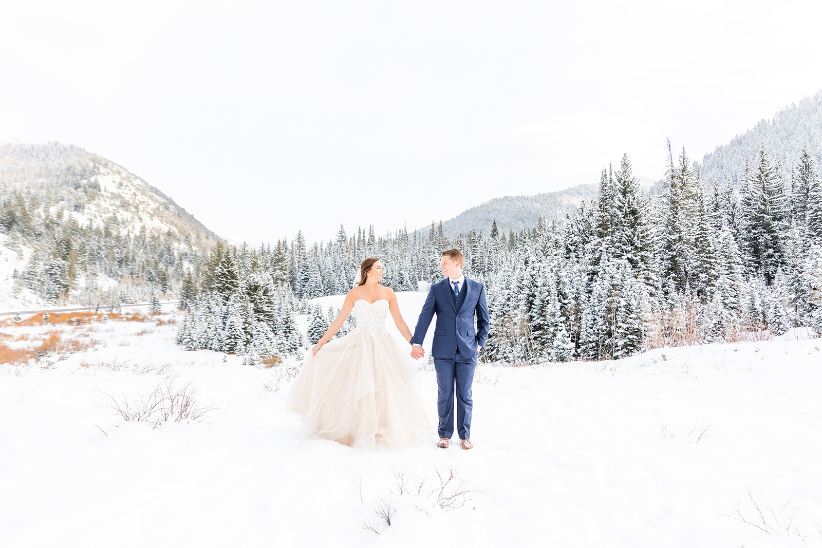 snowy utah mountain wedding 1