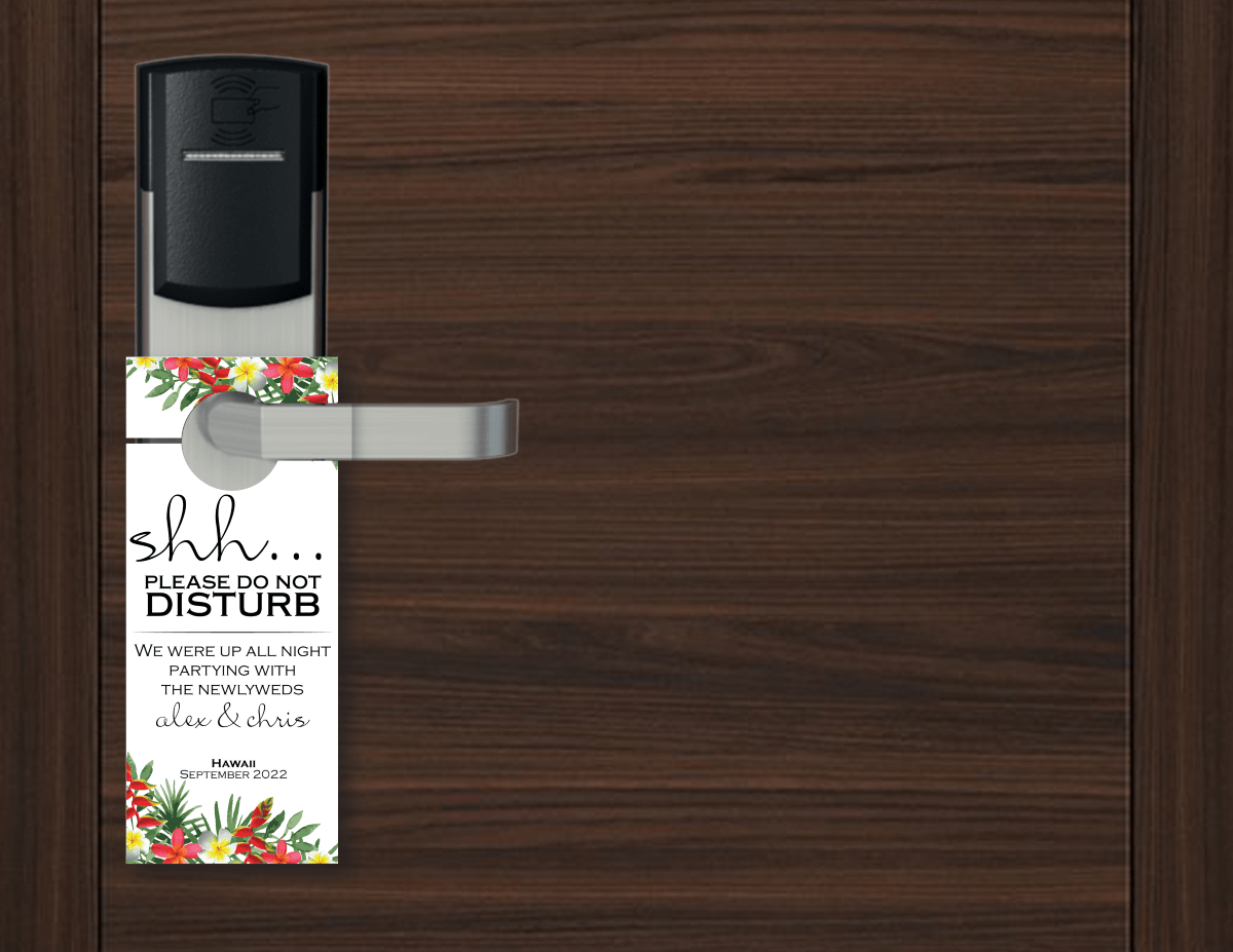 hotel wedding door hangers