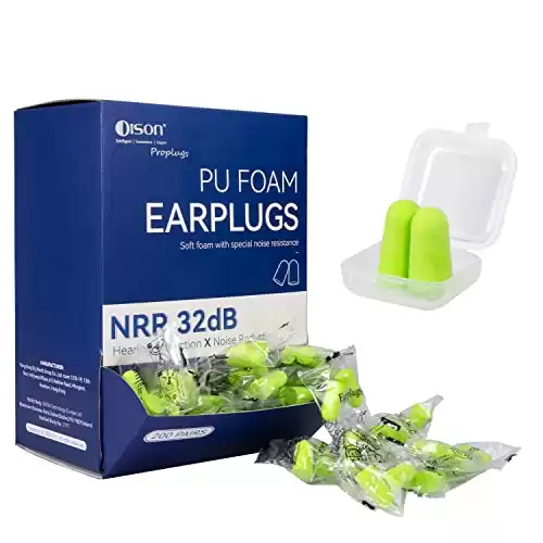 200Pairs Foam Earplugs, 32dB Disposable Noise Reduction Ear Plugs, Hearing Protection Bulk Ear Plugs for Shooting Range, Work, Travel,Concert Green