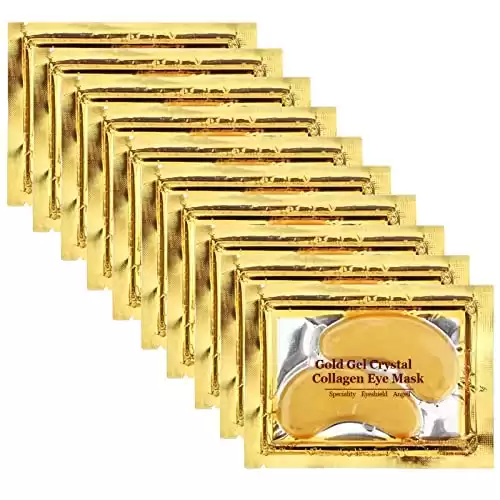 Permotary 30 Pairs 24K Gold Gel Crystal Collagen Under Eye Pads Mask for Moisturizing,Reducing Fine Lines&Dark Circles& Puffy Eyes Patch for Women Men, Gold