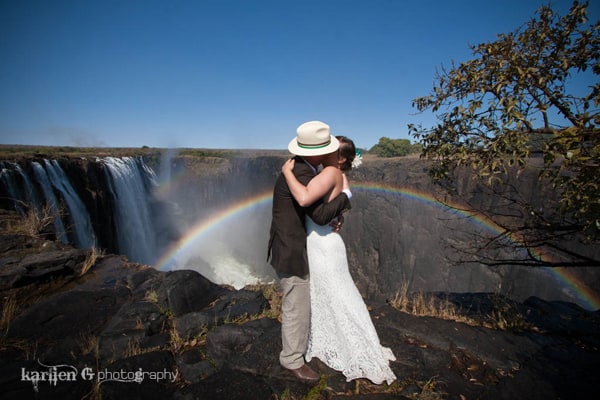 waterfall destination wedding