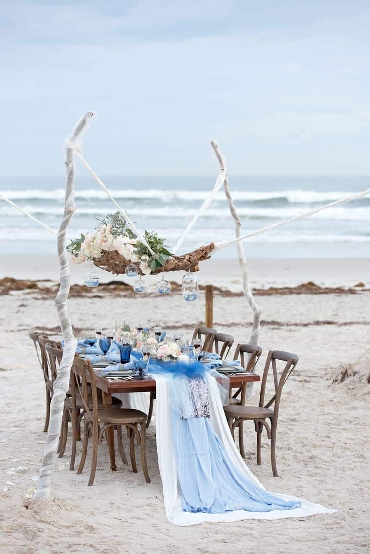 blue beach wedding