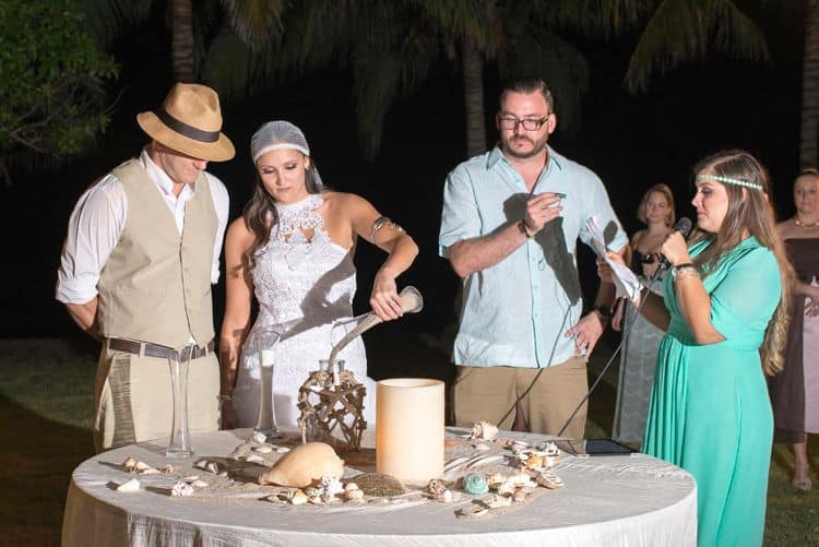 Sand ceremony given by best man and maid of honor