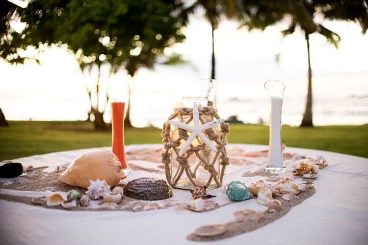 Beach wedding sand ceremony