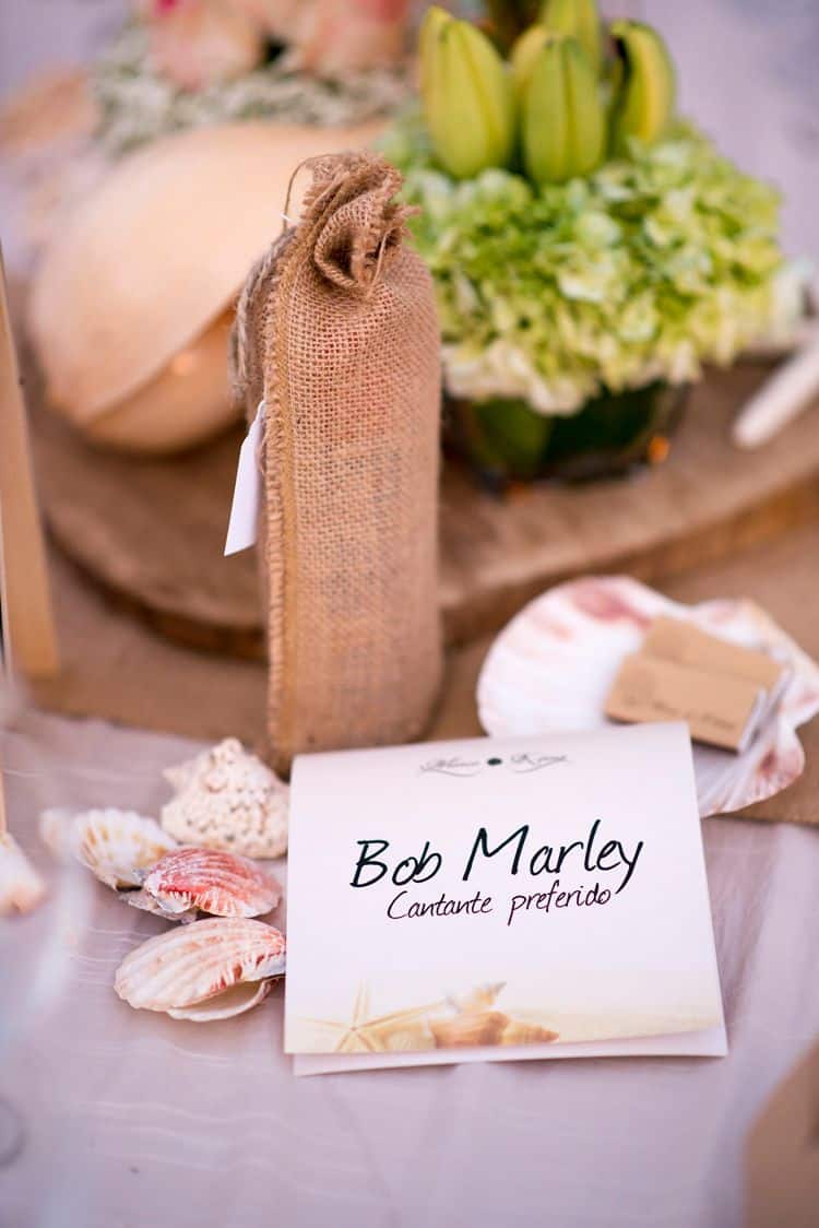 Favorite things as wedding table numbers - "Bob Marley: Favorite singer"