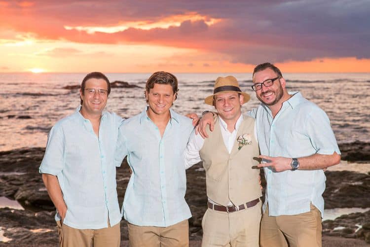 beach wedding groomsmen