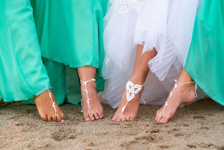 Beach wedding crochet barefoot sandals