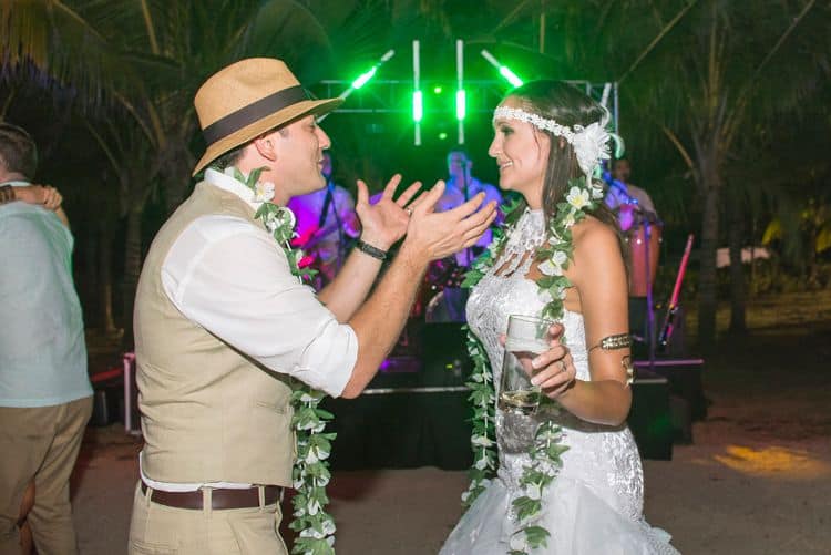 Costa Rica beach wedding reception