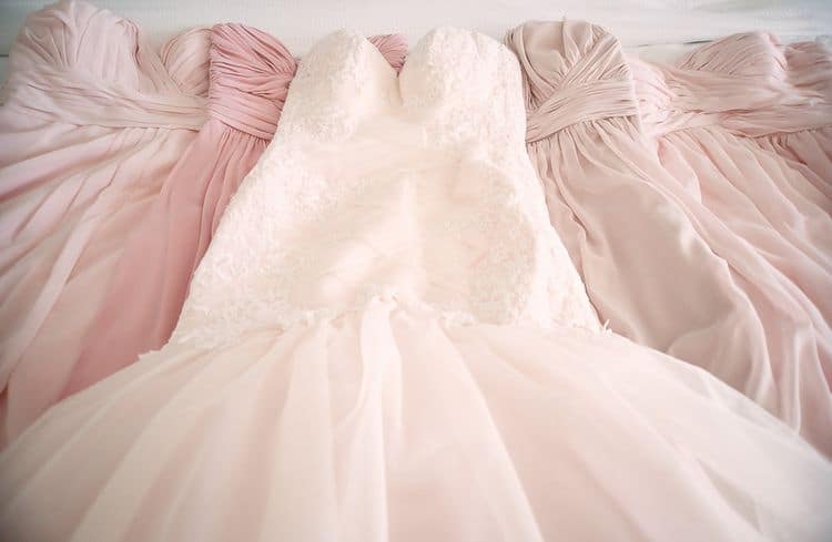 Blush destination wedding gown
