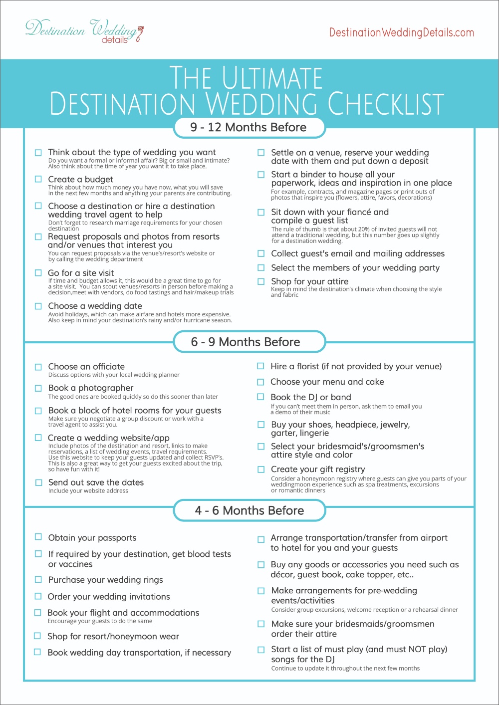 destination wedding checklist pdf