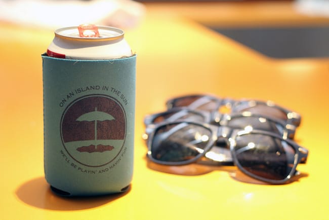 Destination Wedding Koozie nd sunglasses