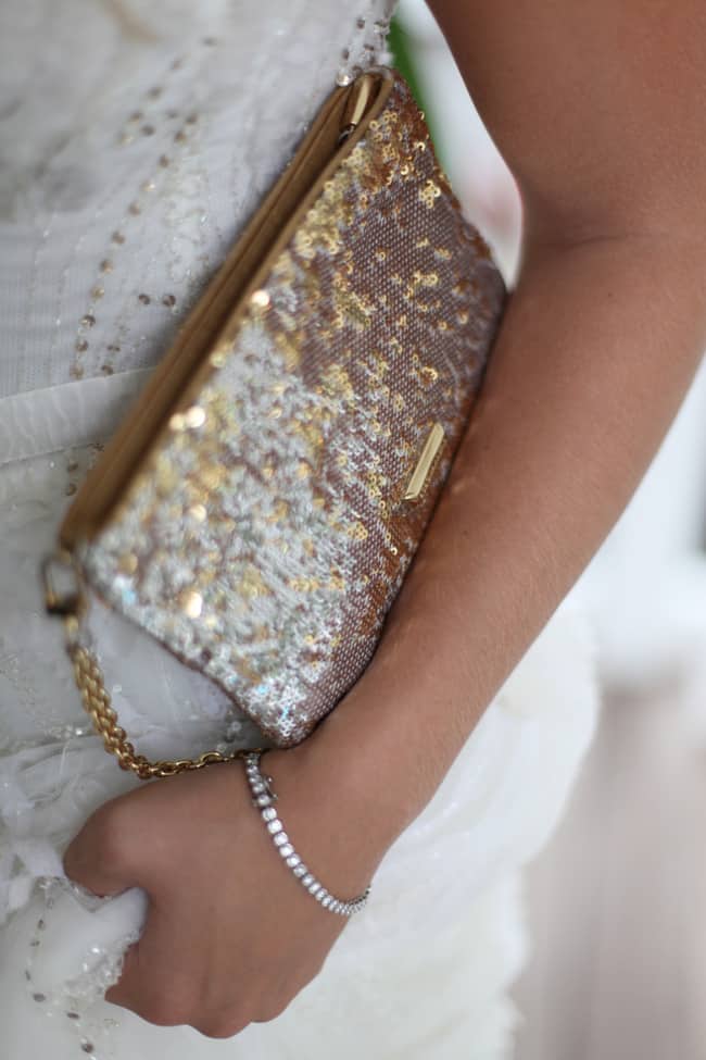 Gorgeous gold bridal purse 
