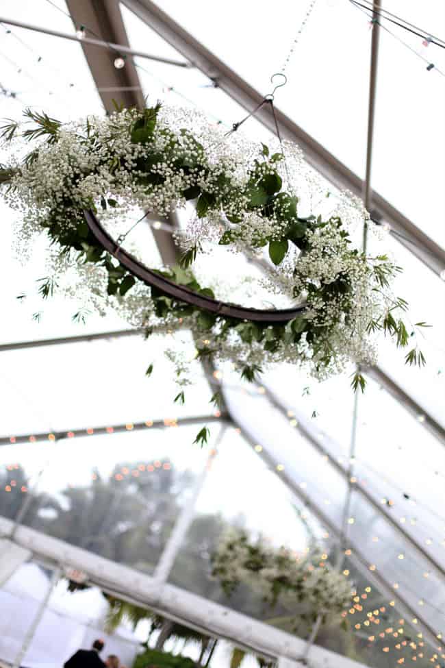 Gorgeous wedding chandelier made of baby's breath