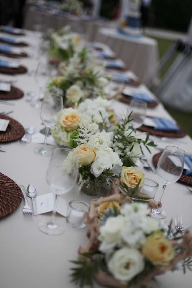 Long beach wedding table