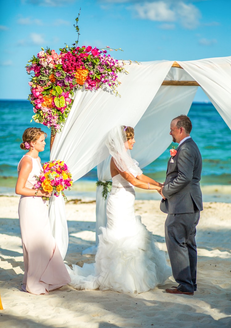 Coral beach hotsell wedding dresses