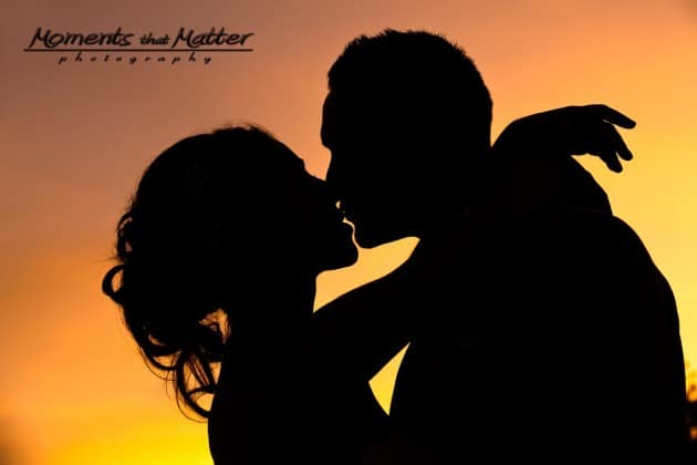 silhoutte wedding photo