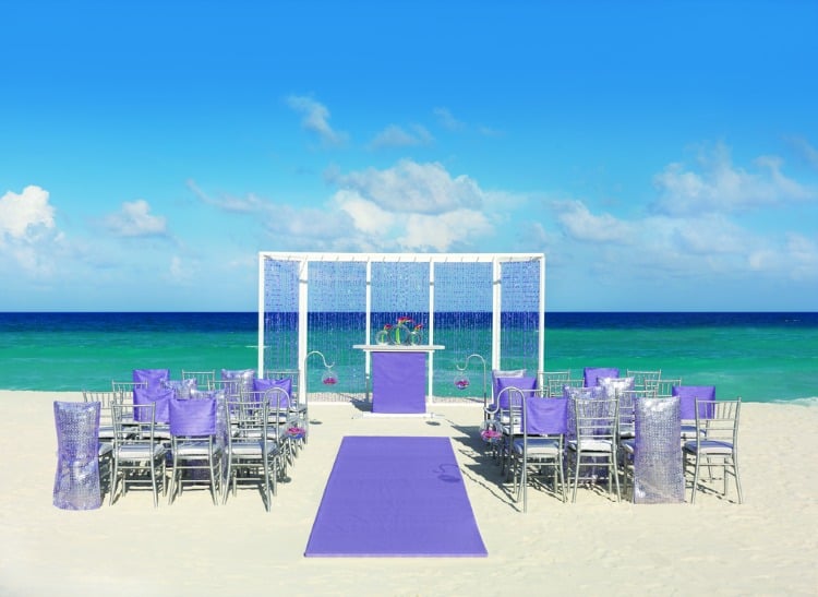Hard Rock Wedding Purple Shimmer Ceremony