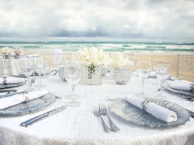 Hard Rock Wedding Reception Seaside Shimmer white