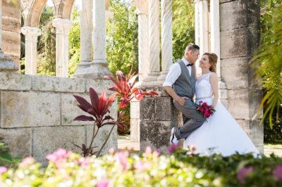 Intimate destination wedding in Nassau at the French Cloister of The One and Only Ocean Club