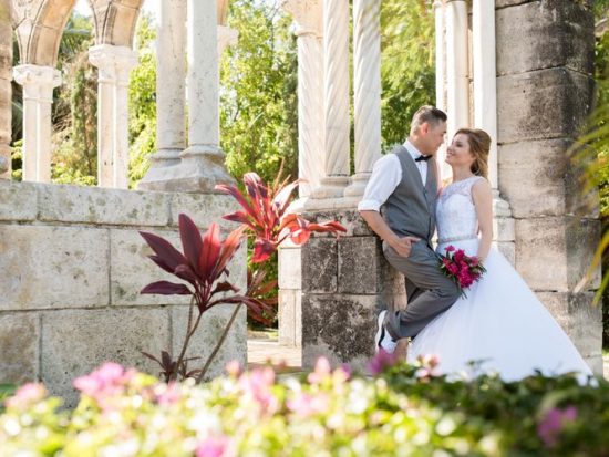 Intimate destination wedding in Nassau at the French Cloister of The One and Only Ocean Club