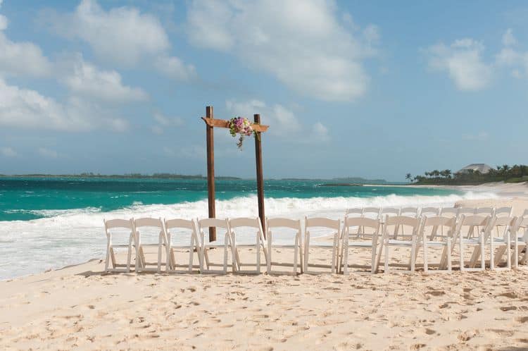 Intimate destination wedding at Cabbage Beach in the Bahamas