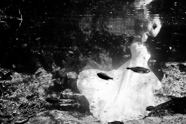 riviera maya trash the dress underwater