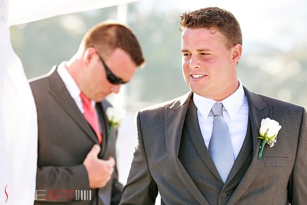 beach wedding groom