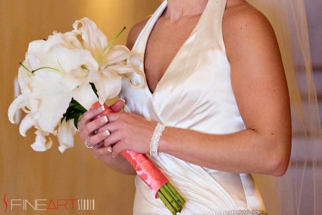 coral beach wedding bouquet