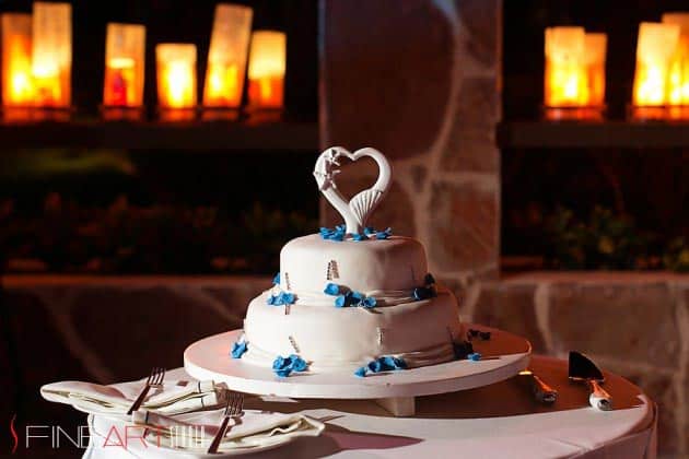 beach wedding cake