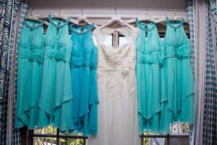 Aqua bridesmaid dresses