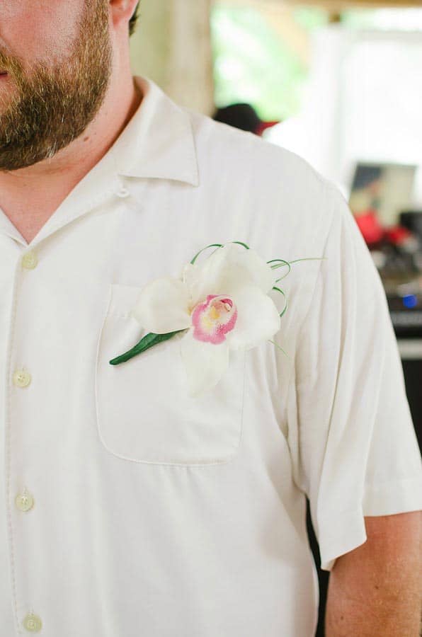 beach wedding boutonnierre