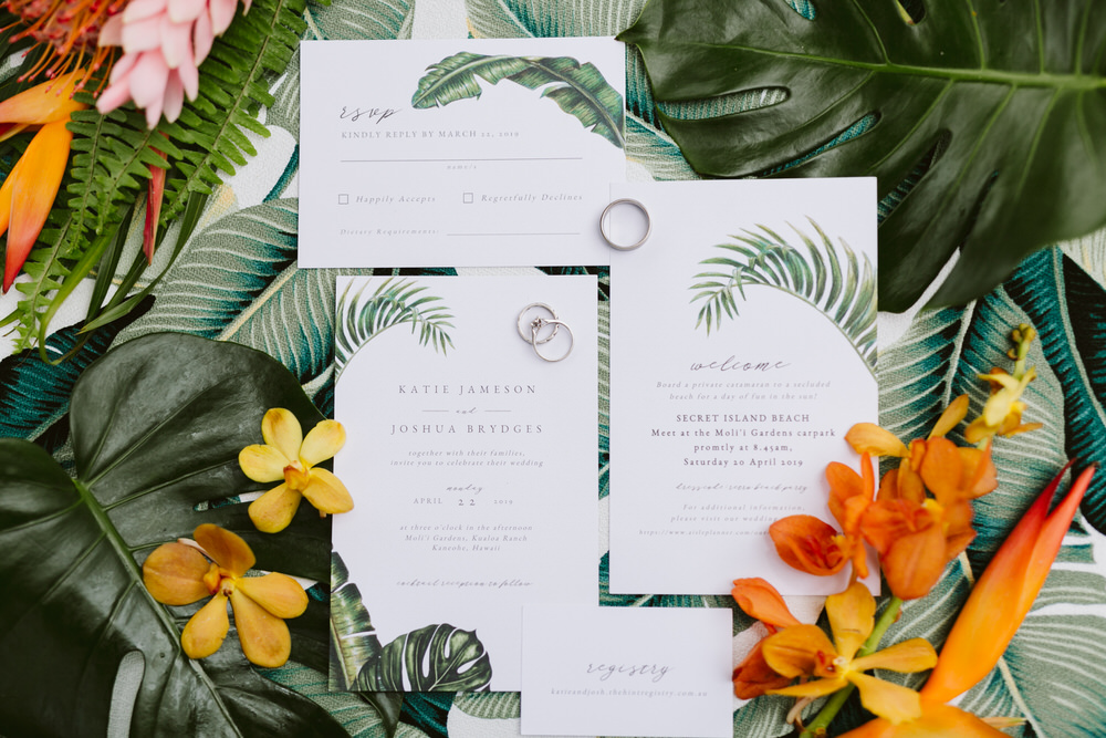 Tropical Hawaiian Wedding Invitation