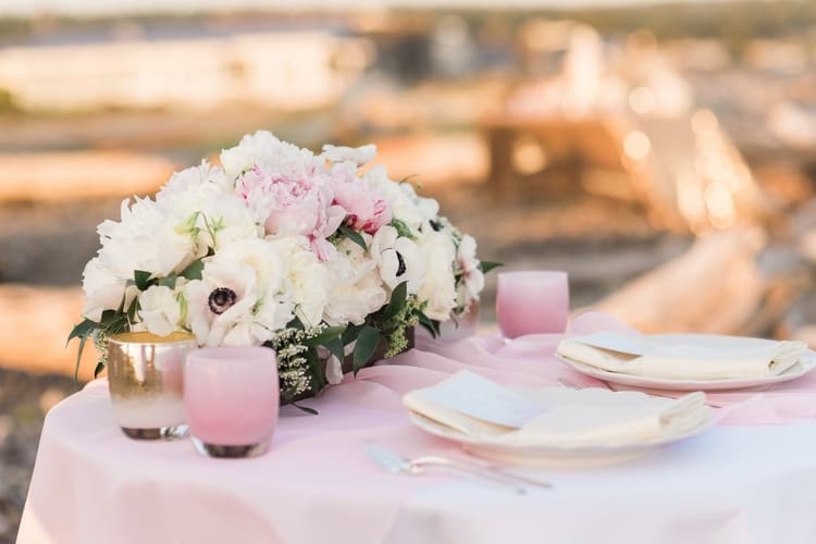 blush sunset wedding inspiration