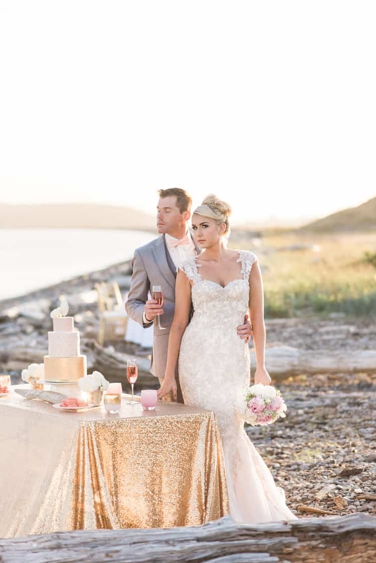 blush sunset wedding inspiration