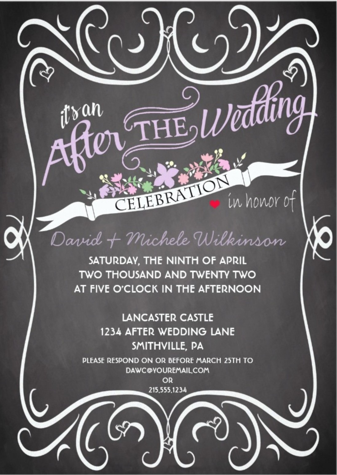 Destination Wedding Reception Back Home Invitations 2