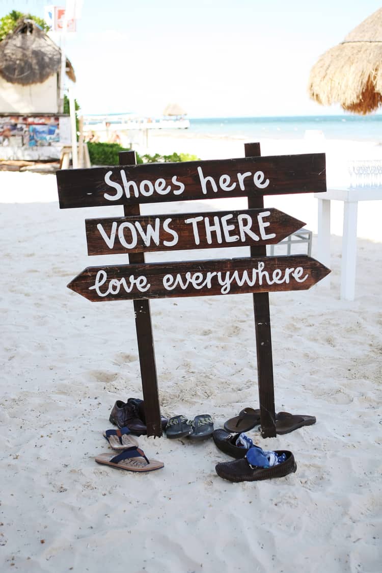 A Barefoot Beach Wedding and Trash the Dress in Cancun | Destination ...