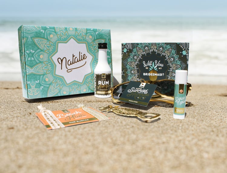 beach destination wedding bridesmaid proposal box