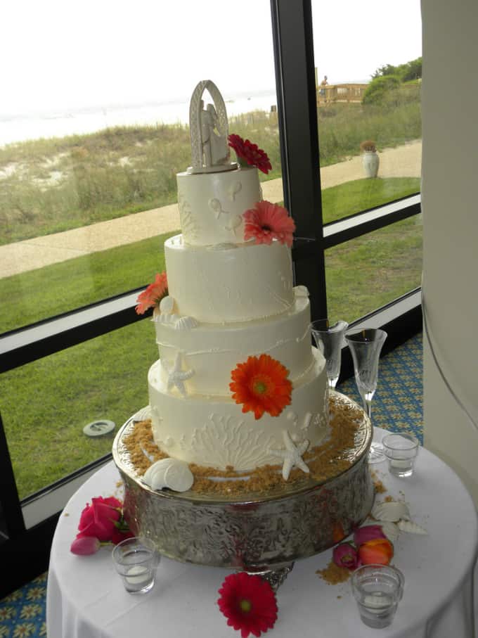 Beach Theme Wedding Cake Photos - Destination Wedding Details