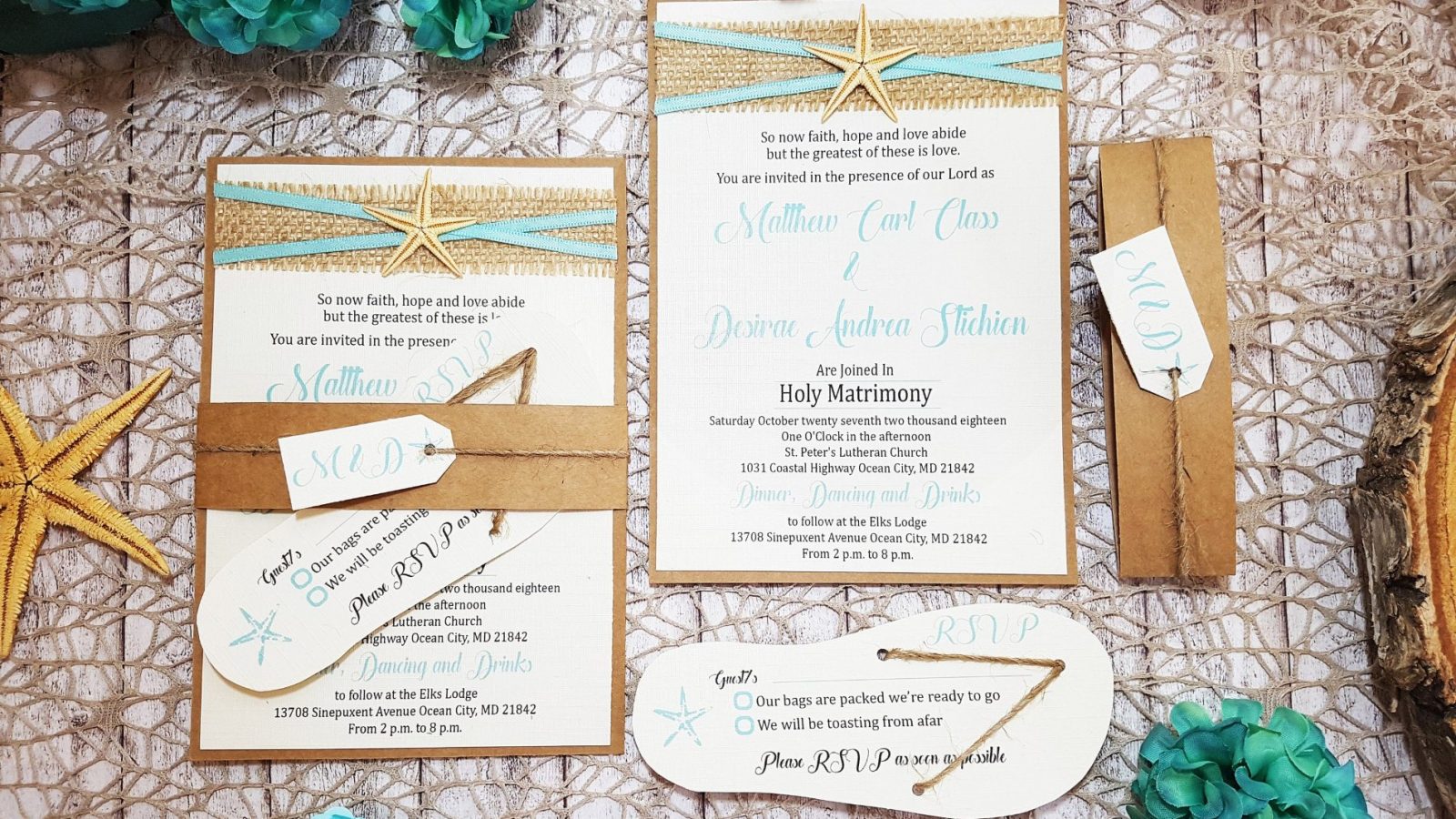 beach wedding invitations