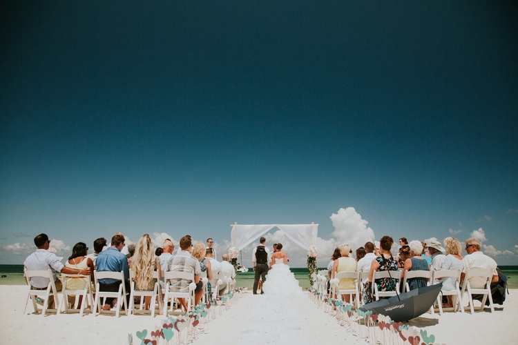 beach wedding at Royalton Riviera Cancun 182