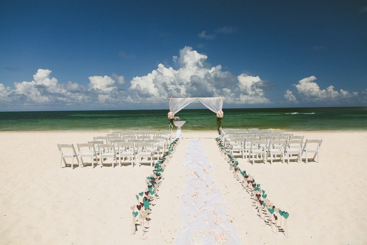 A Beautiful Beach Wedding Aisle Lined With 500 Diy Paper Hearts