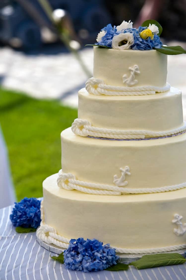 beach wedding cake