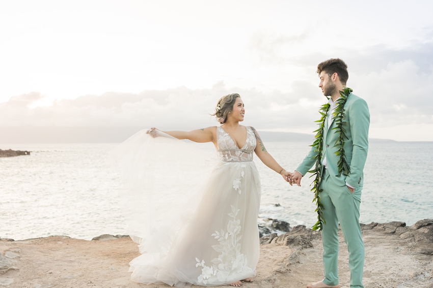 flowing beach wedding gowns