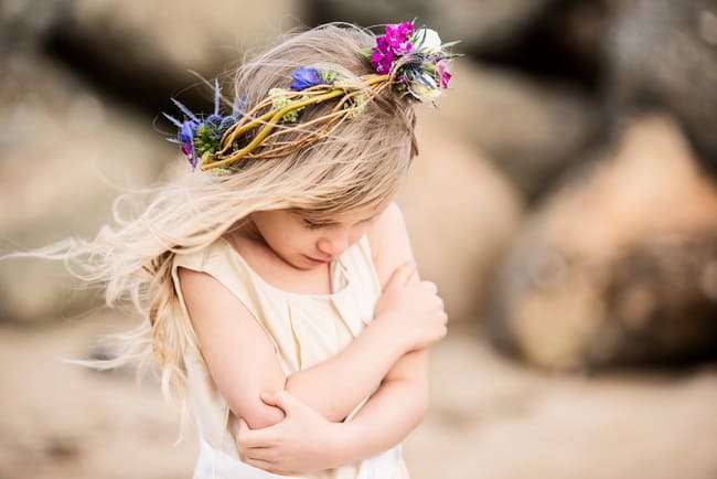 Gorgeous beach wedding flower girl head piece