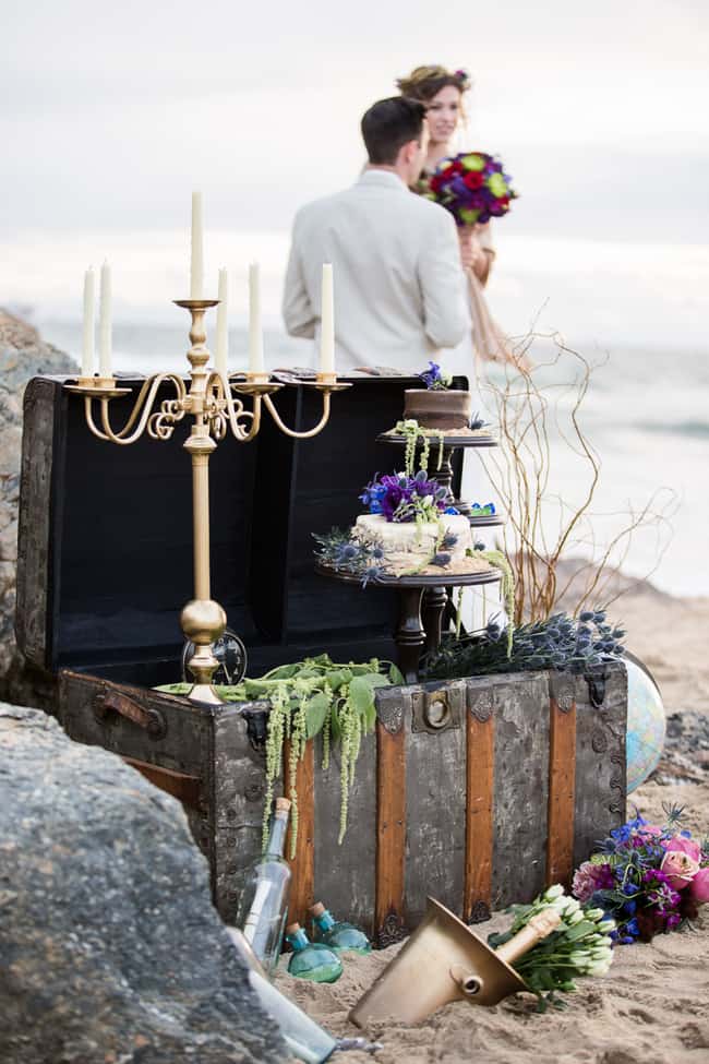 Creative beach wedding inspiration - shipwreck theme