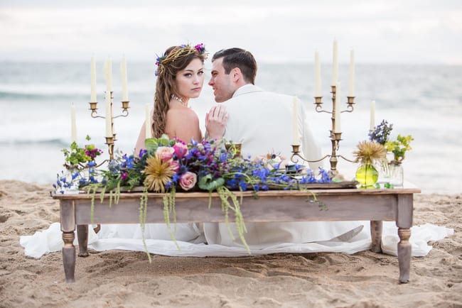 Creative beach wedding inspiration