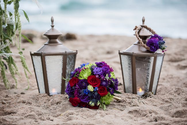 Beach wedding lanterns